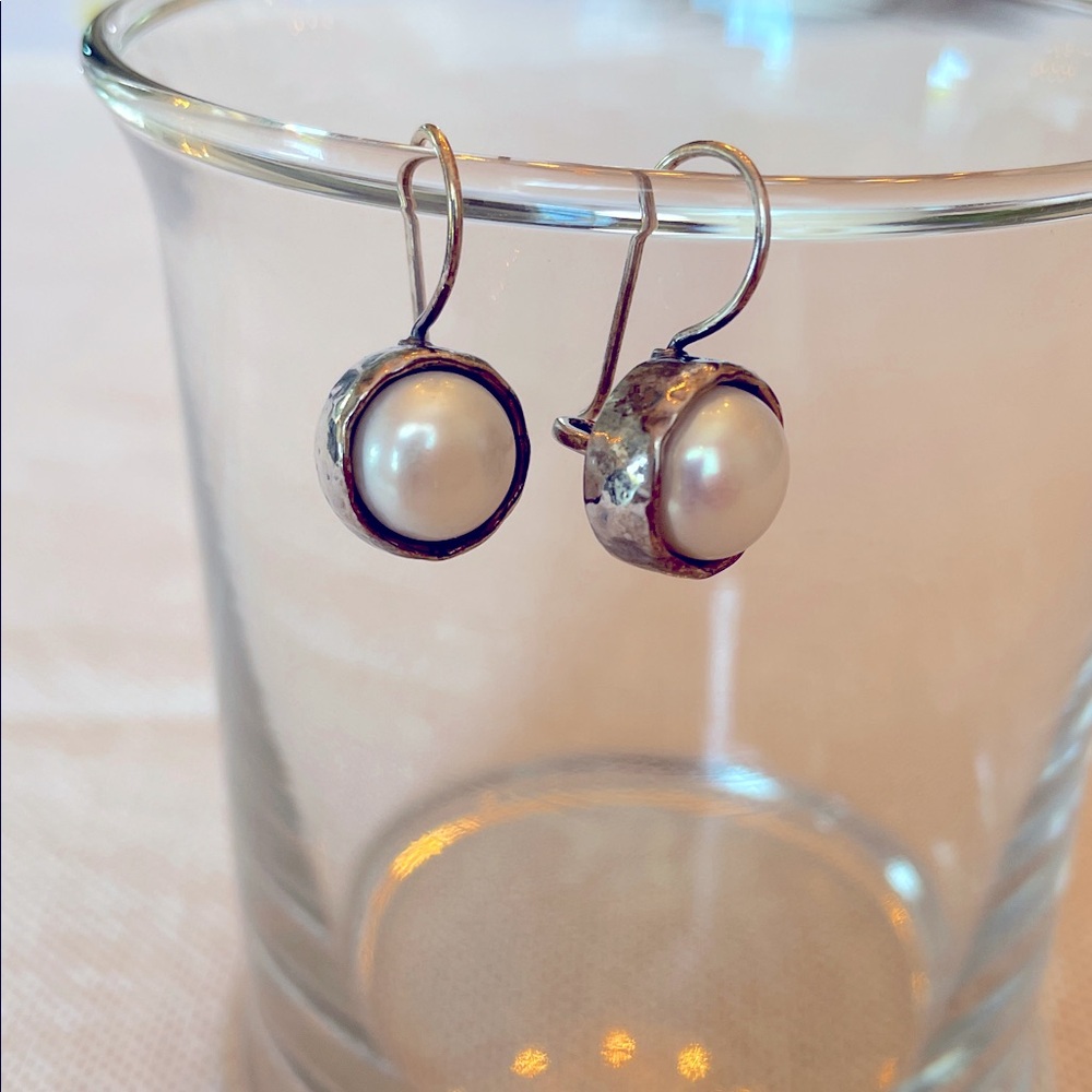 Silpada Silver Pearl Drop Earrings
